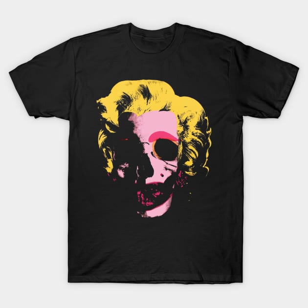 Marilyn Monroe Pop Art Skull T-Shirt by Alisterny